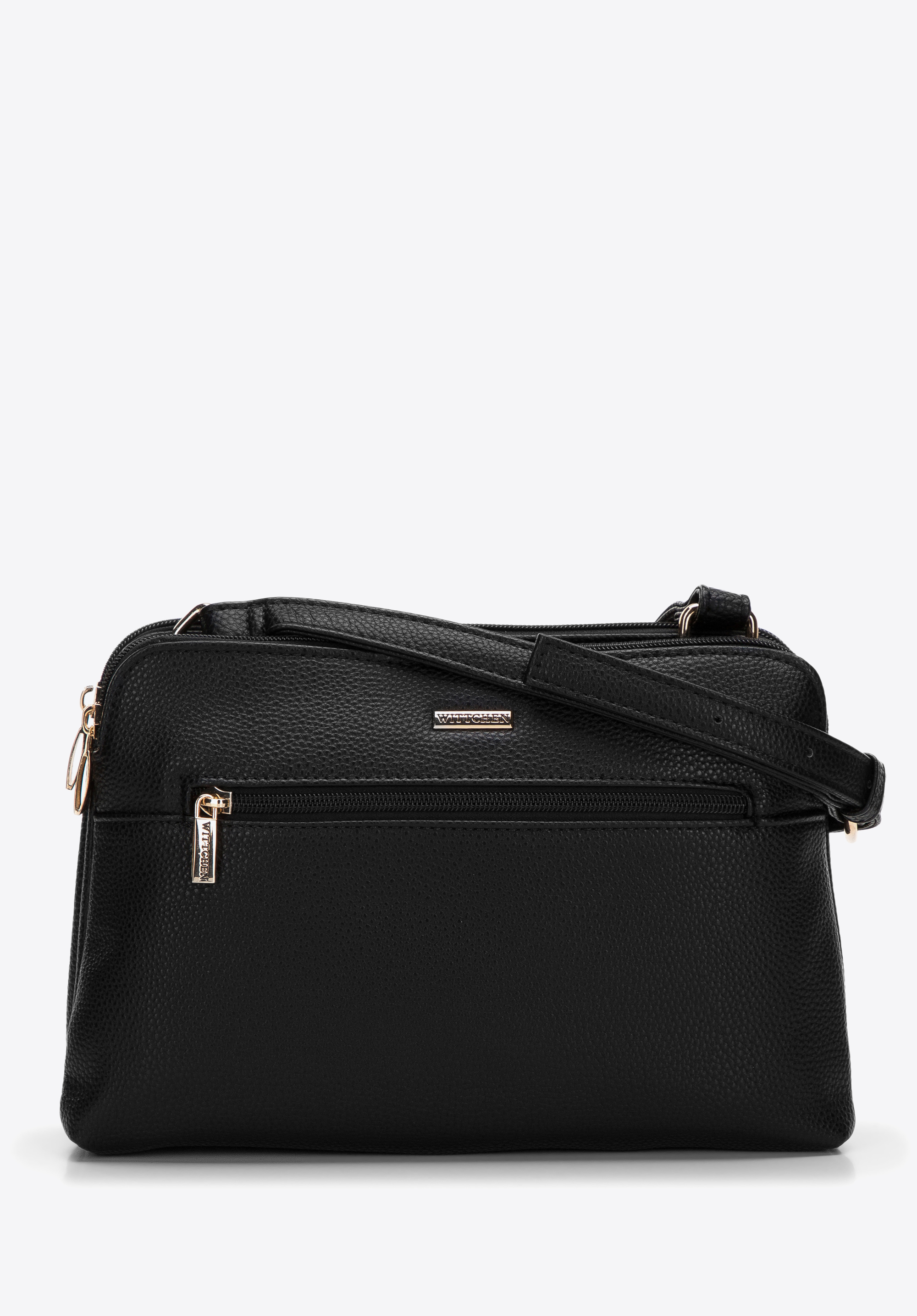 Umhängetasche aus Öko-Leder für Damen, schwarz, 97-4Y-614-8M, Bild 1