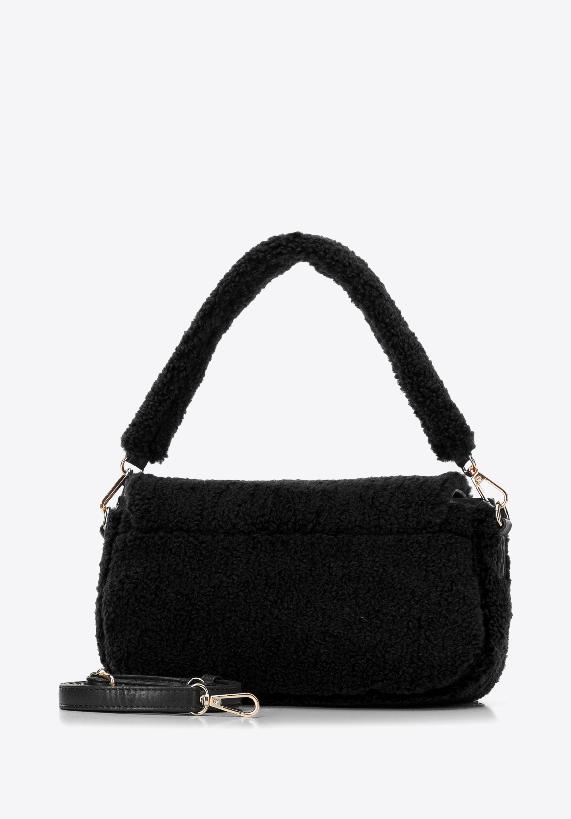 Damenhandtasche aus KunstfellI, schwarz, 97-4Y-249-1, Bild 1