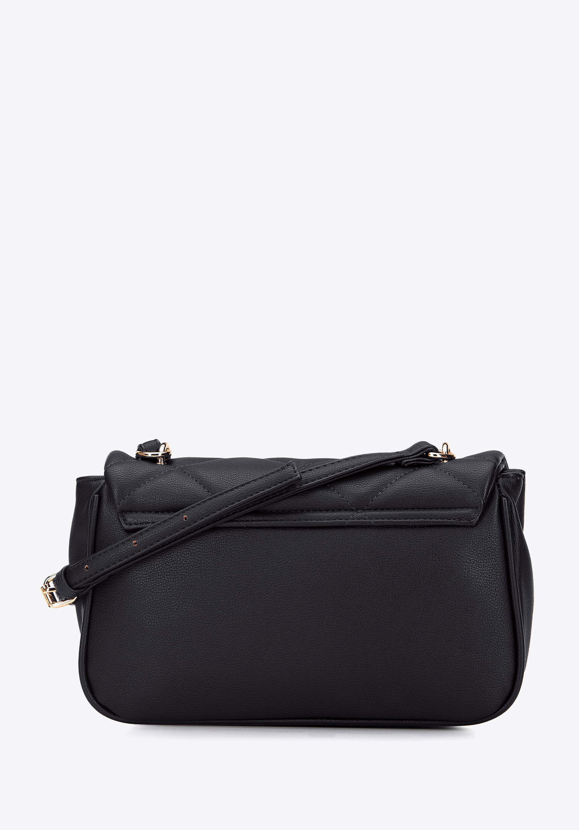 Umhängetasche für Damen aus diagonal gestepptem Kunstleder, schwarz, 95-4Y-400-1, Bild 1