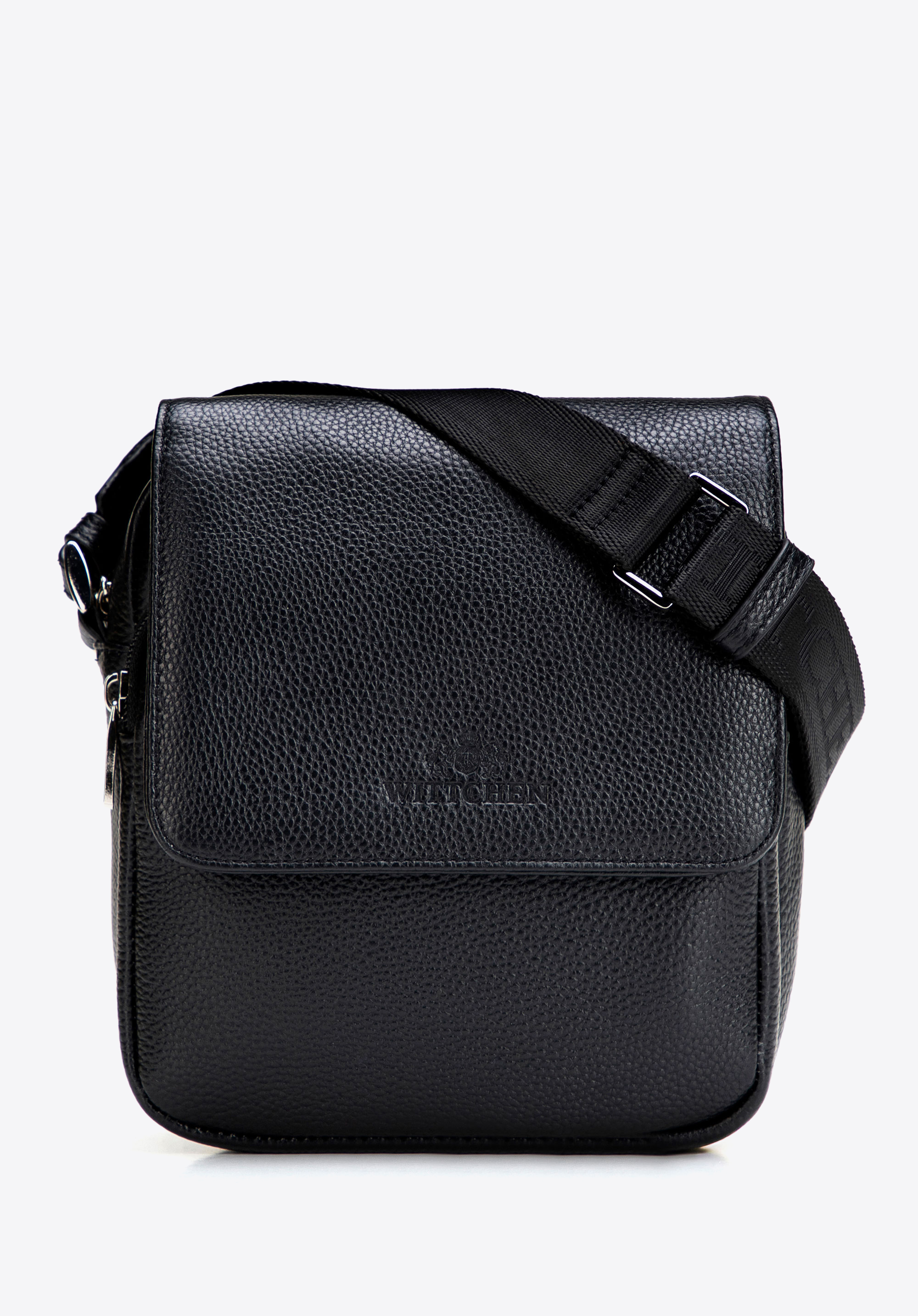 Umhängetasche für Herren mit Klappe, schwarz, 29-4U-308-1, Bild 1