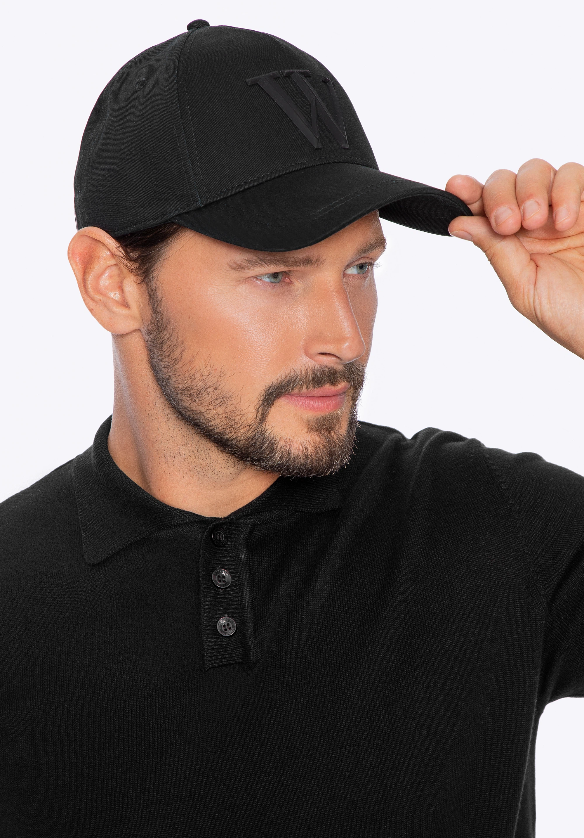Unisex-Baseballkappe aus Baumwolle, schwarz, 100-HF-006-1, Bild 1
