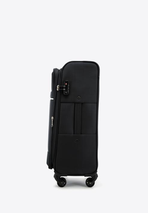 Weichschalenkoffer-Set mit glänzendem Reißverschluss, schwarz, 56-3S-85S-10, Bild 3