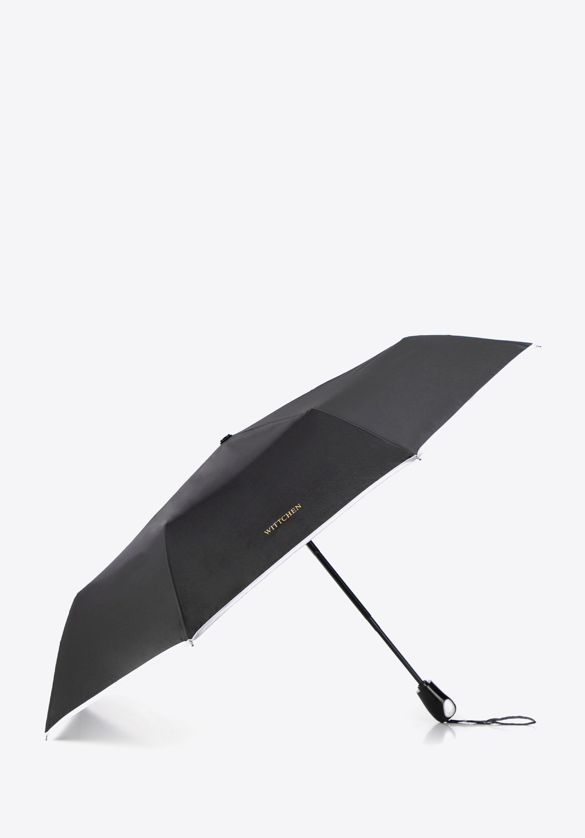 Automatik-Regenschirm mit einzigartigem Griff, schwarz-weiß, PA-7-900-1, Bild 1