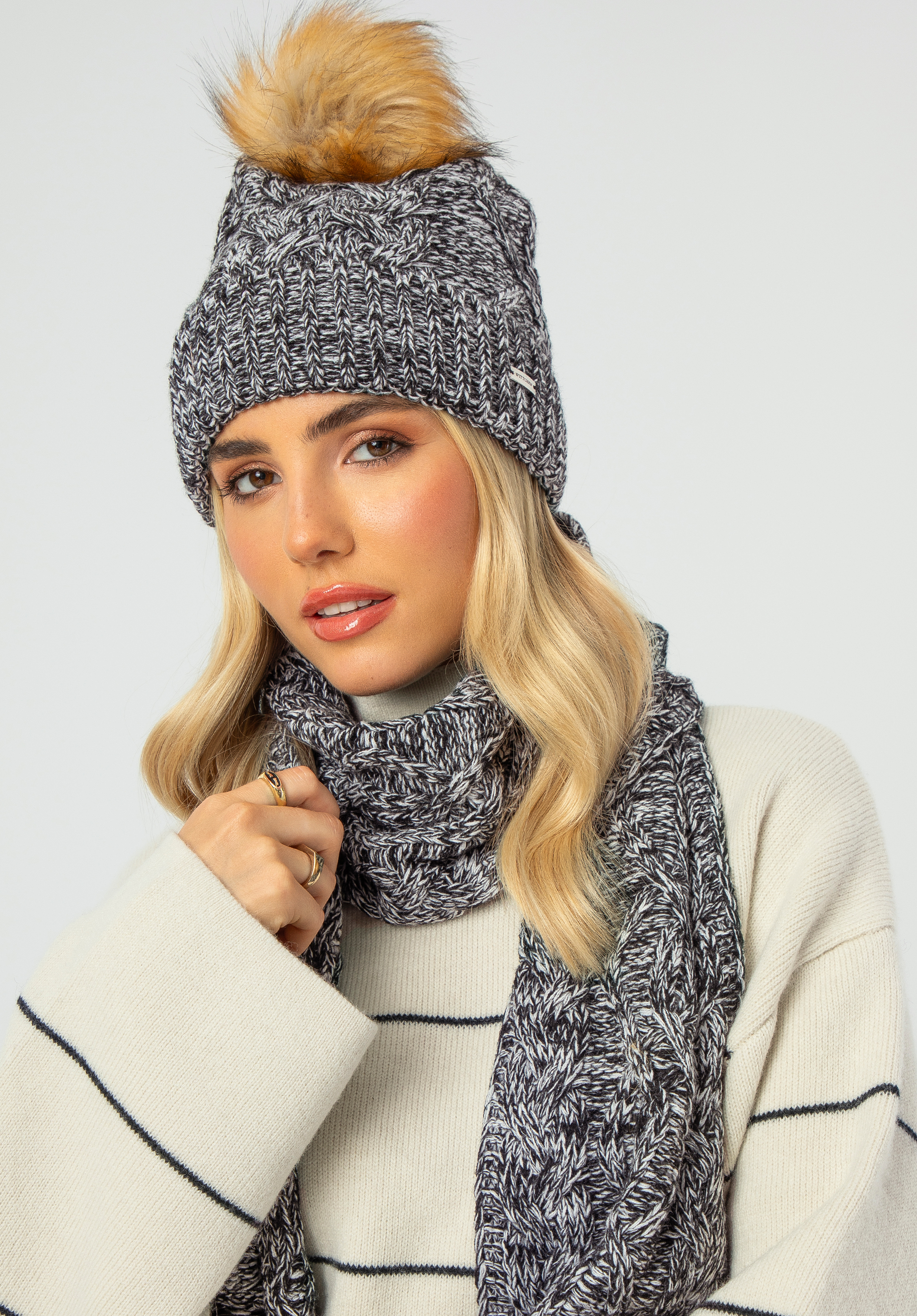 Damen-Winterset, schwarz-weiß, 99-SF-001-1, Bild 1