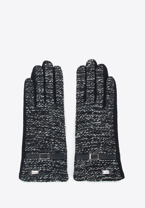 Damenhandschuhe aus  Boucléstoff, schwarz-weiß, 47-6A-005-1X-U, Bild 3
