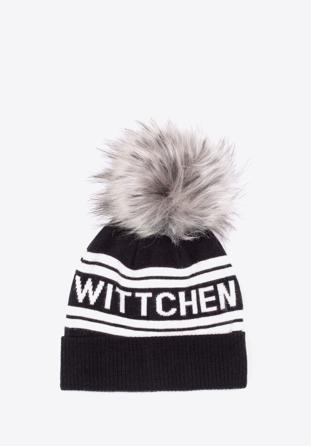 Damenmütze mit WITTCHEN-Aufschrift, schwarz-weiß, 97-HF-004-1, Bild 1