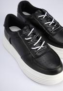 Plateau- Sneakers für Damen aus Leder, schwarz-weiß, 95-D-951-1-36, Bild 8