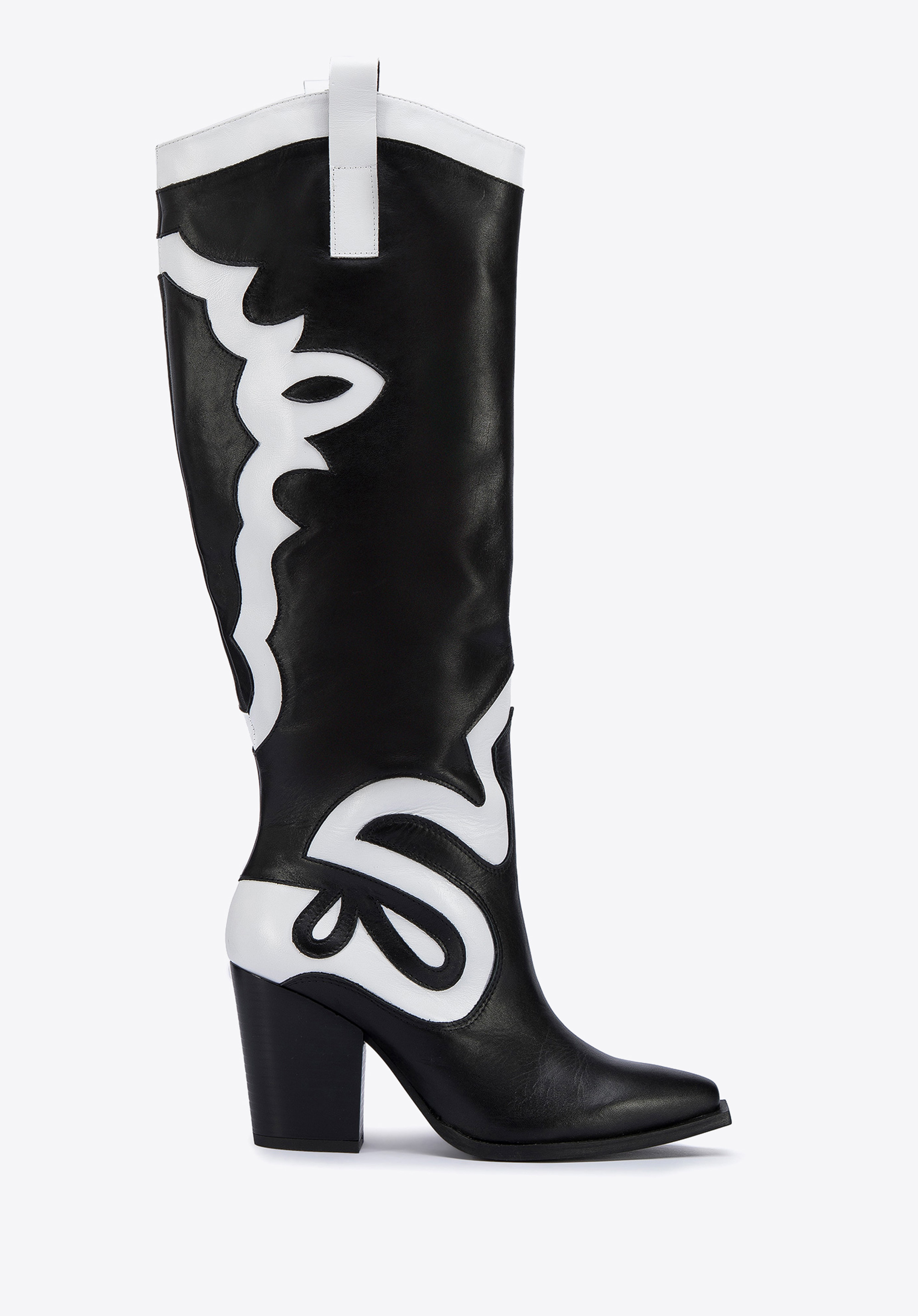 Zweifarbige Cowboystiefel aus Leder