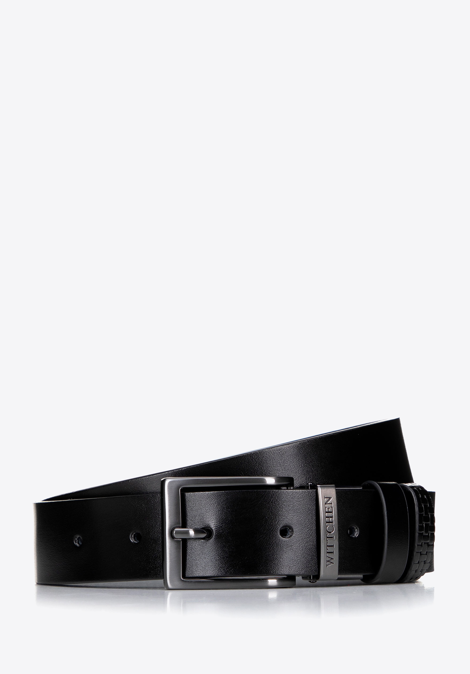 Wendbarer Herrengürtel aus Leder, schwarz, 100-8M-921-1-11, Bild 1
