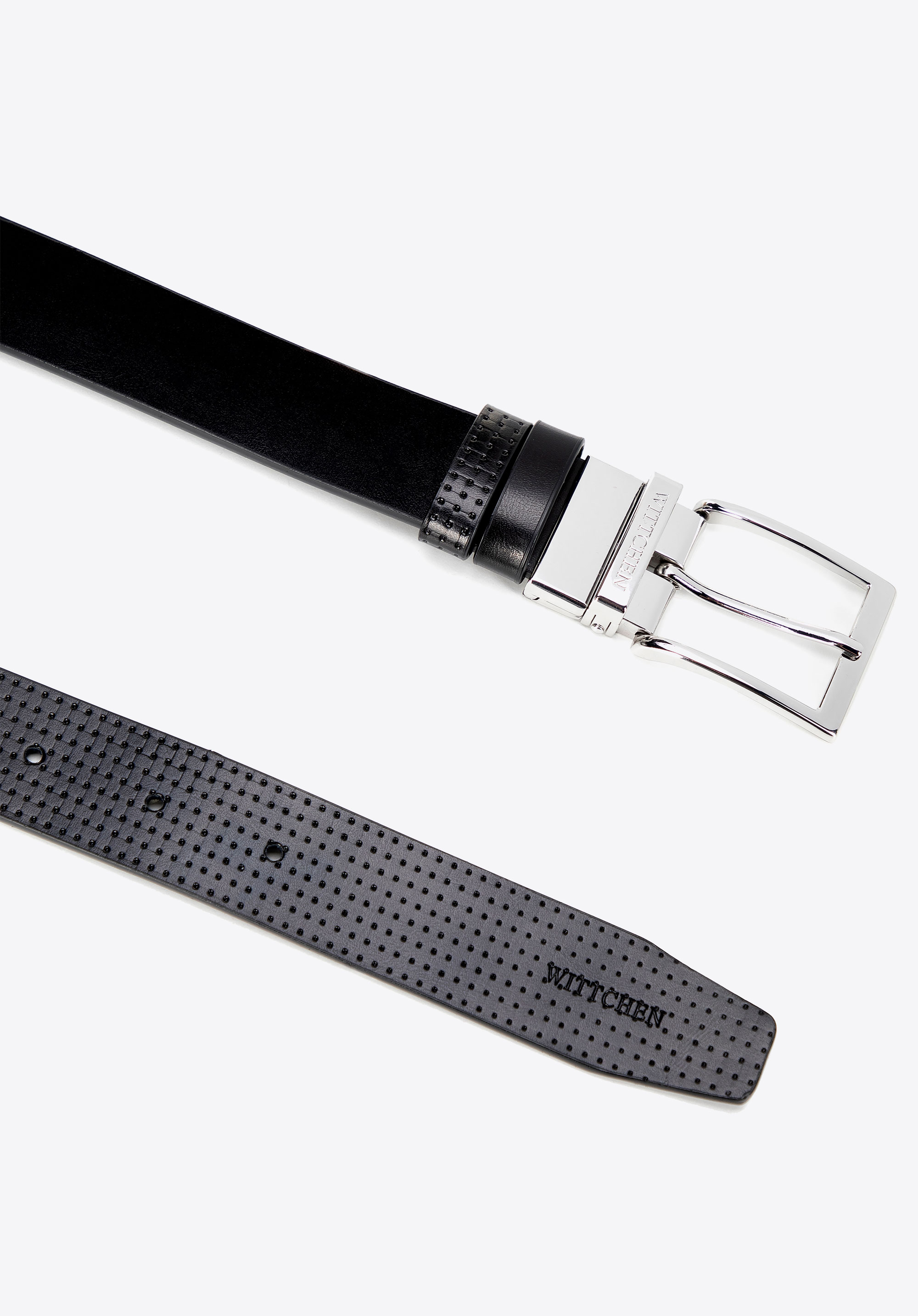 Wendbarer Herrengürtel aus Leder, schwarz, 99-8M-001-1-11, Bild 1