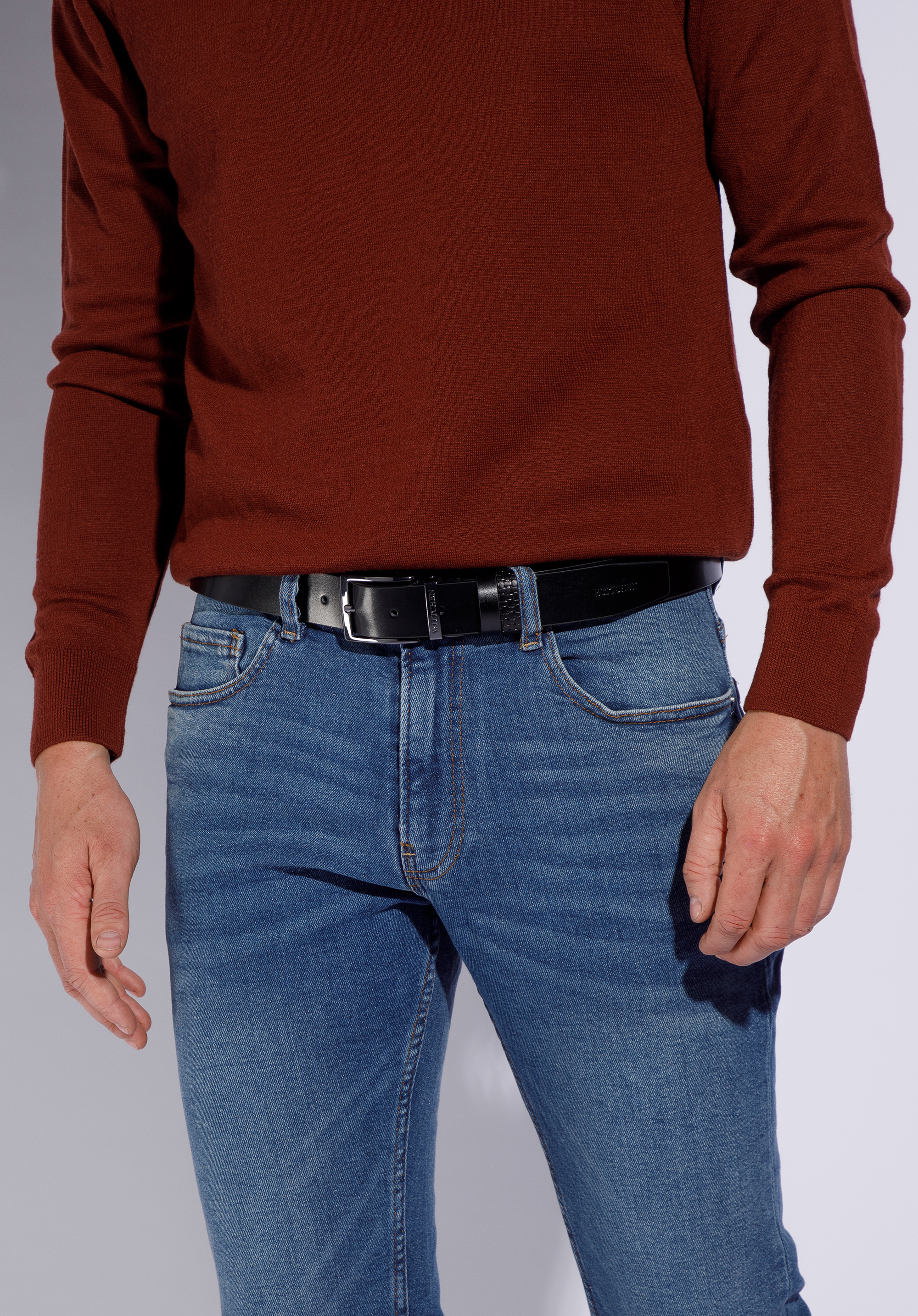 Wendegürtel aus Leder für Herren, schwarz, 95-8M-918-11-100, Bild 1