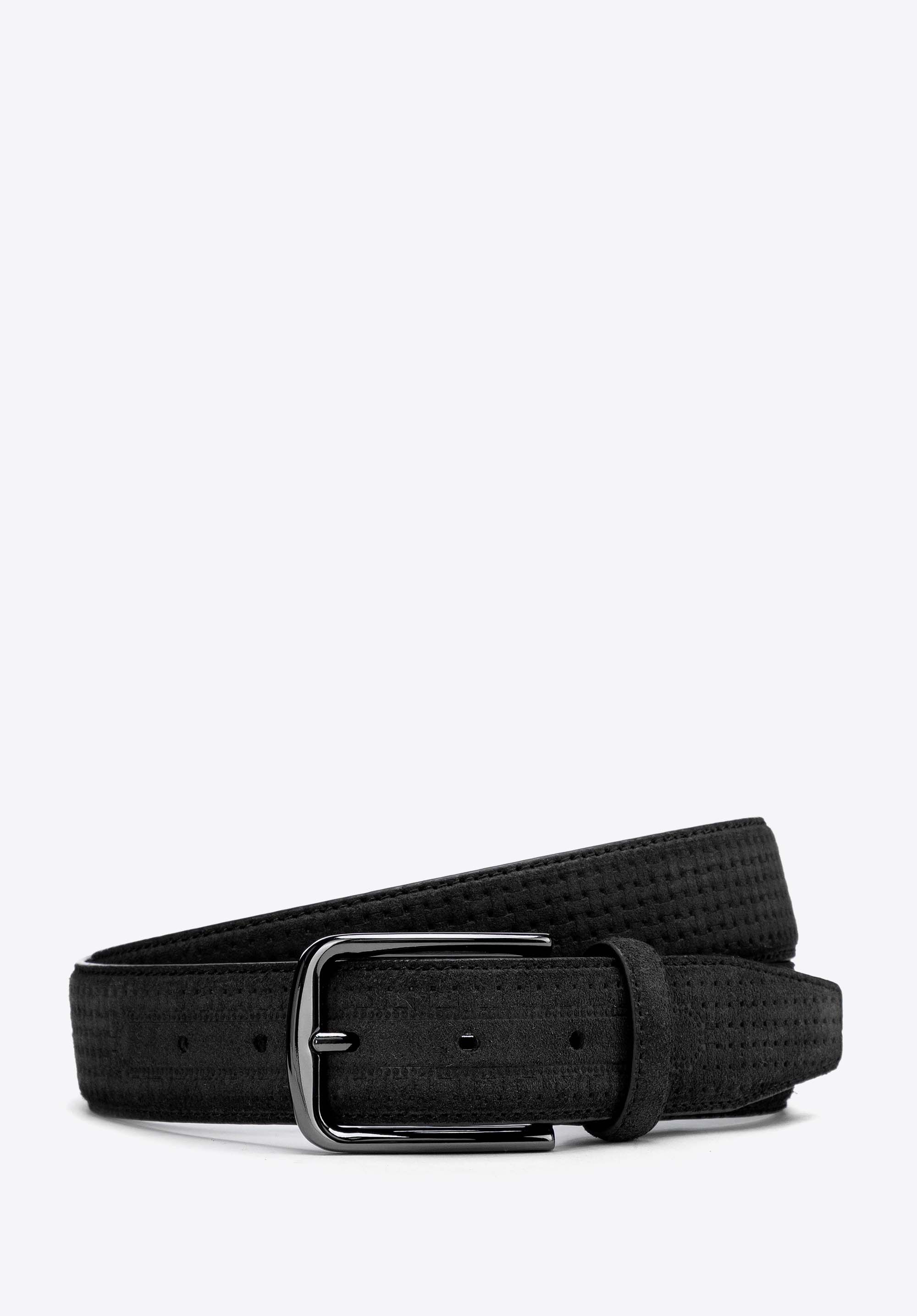 Wildledergürtel mit dezenter Struktur, schwarz, 103-8M-107-1-12, Bild 1