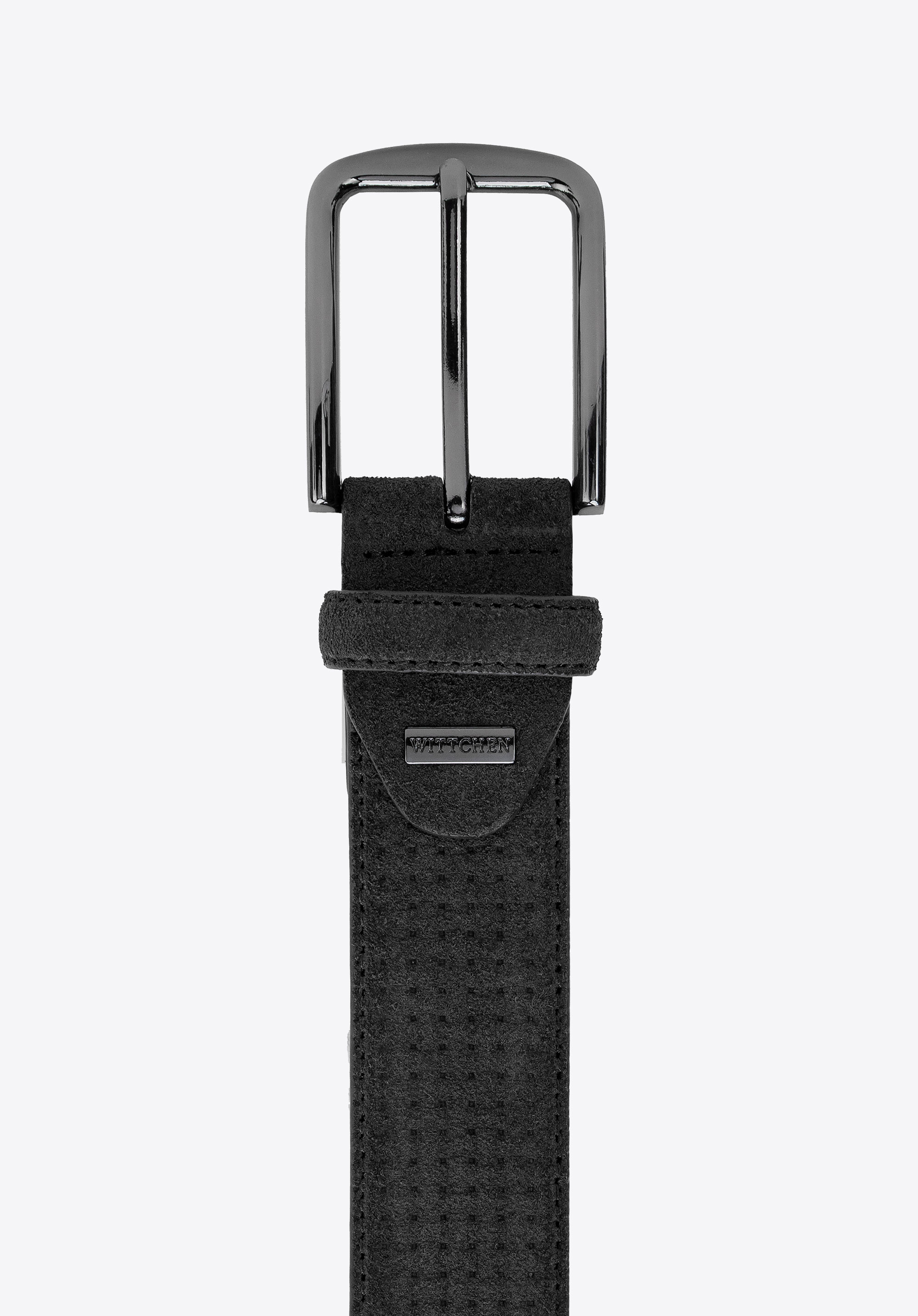 Wildledergürtel mit dezenter Struktur, schwarz, 103-8M-107-1-90, Bild 1
