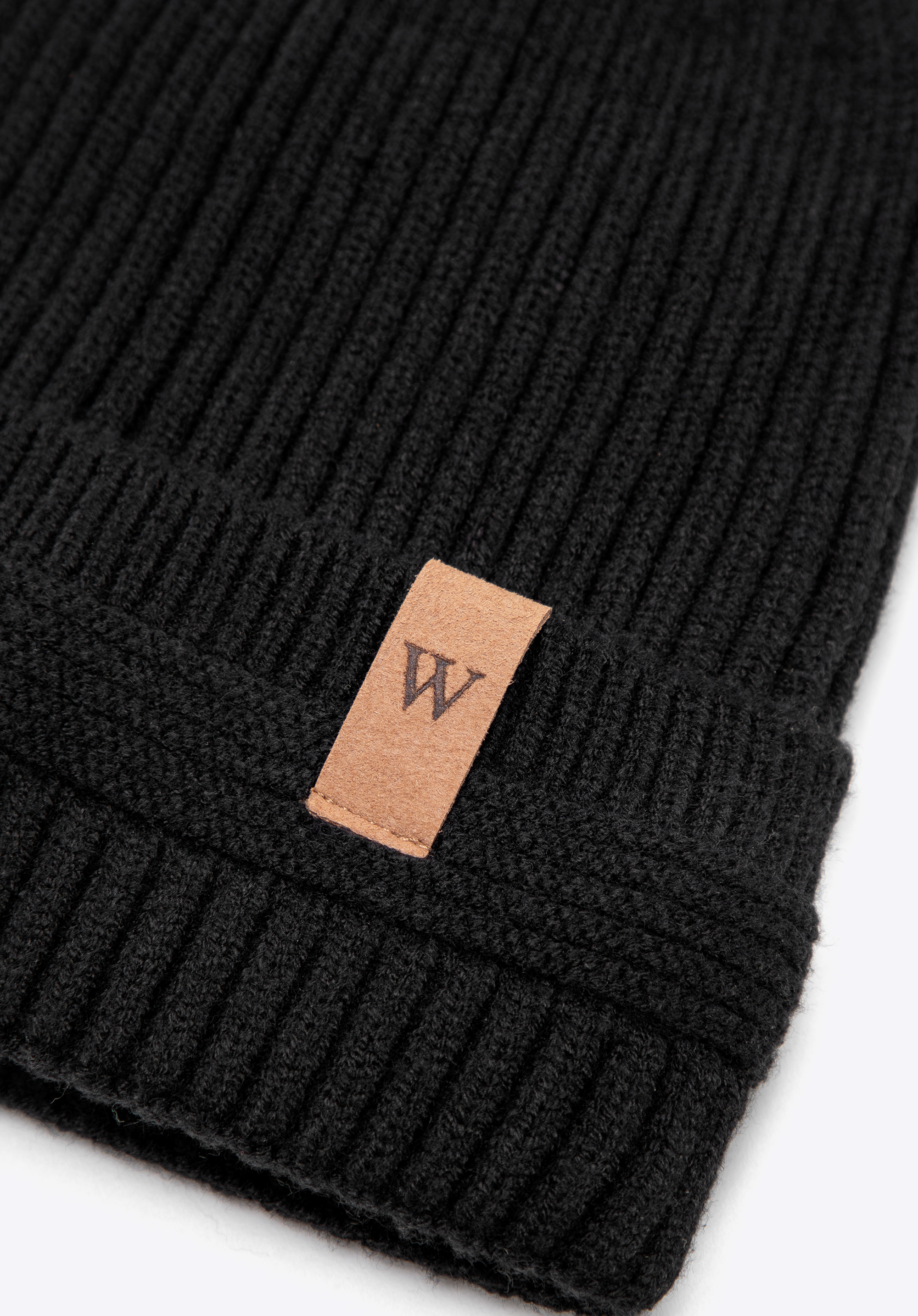 Wintermütze mit umgeschlagenem Umschlag, schwarz, 101-HF-004-1, Bild 1