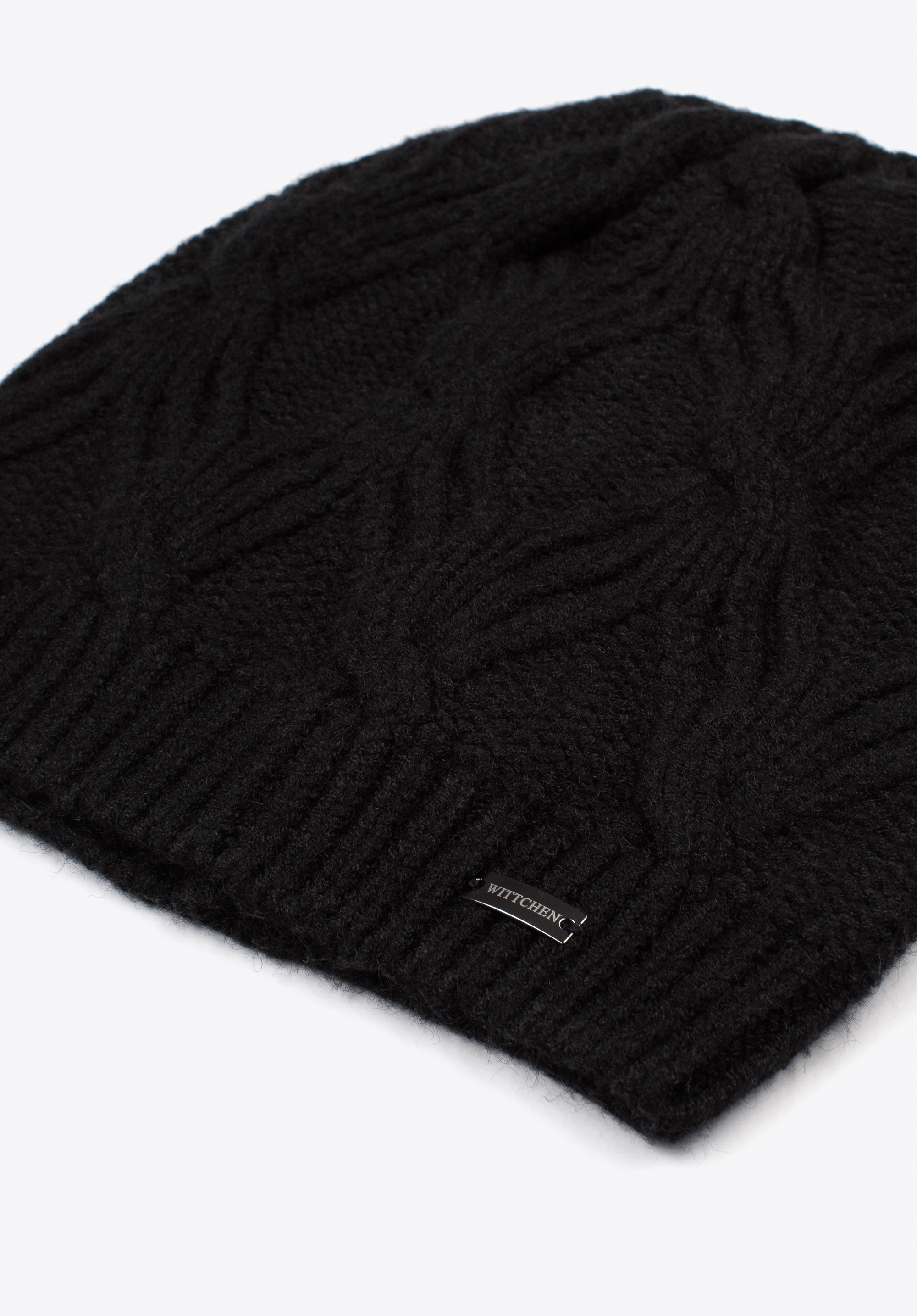 Wintermütze mit Zopfmuster für Damen, schwarz, 97-HF-104-1, Bild 1