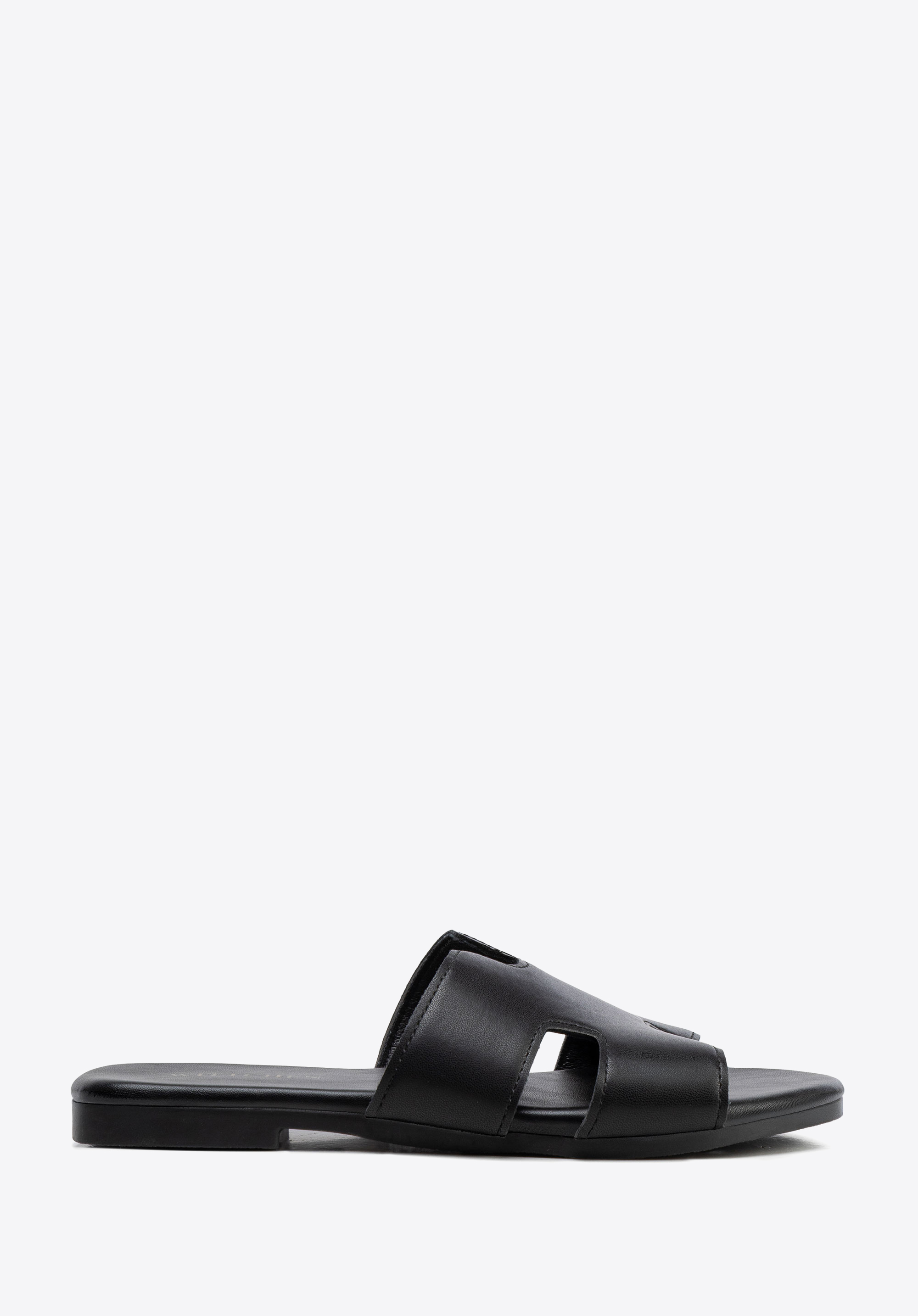 Women''s leather sandals with ''H'' cut-out, schwarz, 100-DP-809-1-37, Bild 1