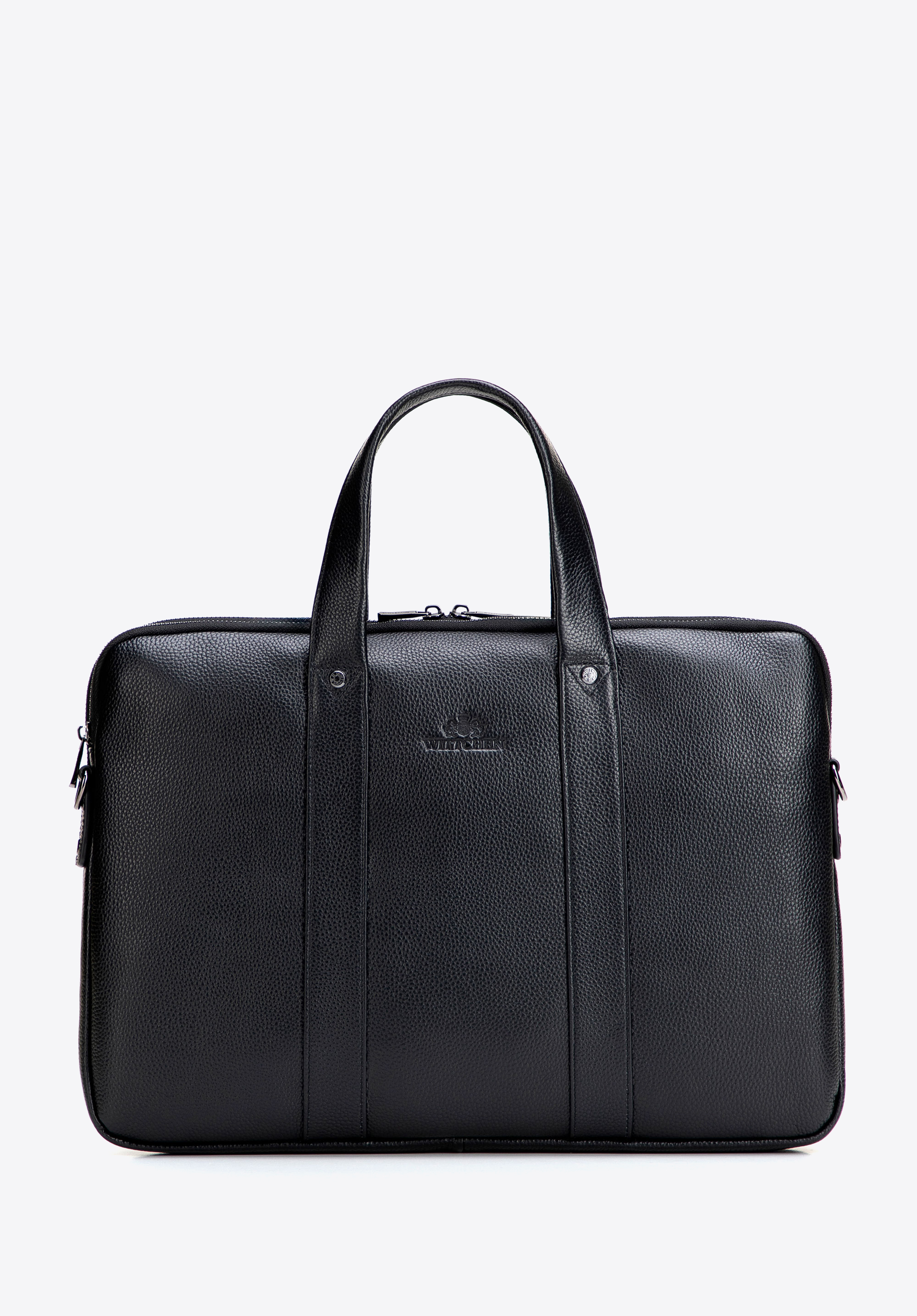 Zweifach unterteilte 15,6"-Laptoptasche aus Leder, schwarz, 29-3U-301-1, Bild 1