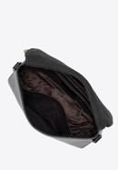 Zweiteilige Damenhandtasche aus Leder mit einer Tasche auf der Klappe, schwarz, 95-4E-649-7, Bild 3