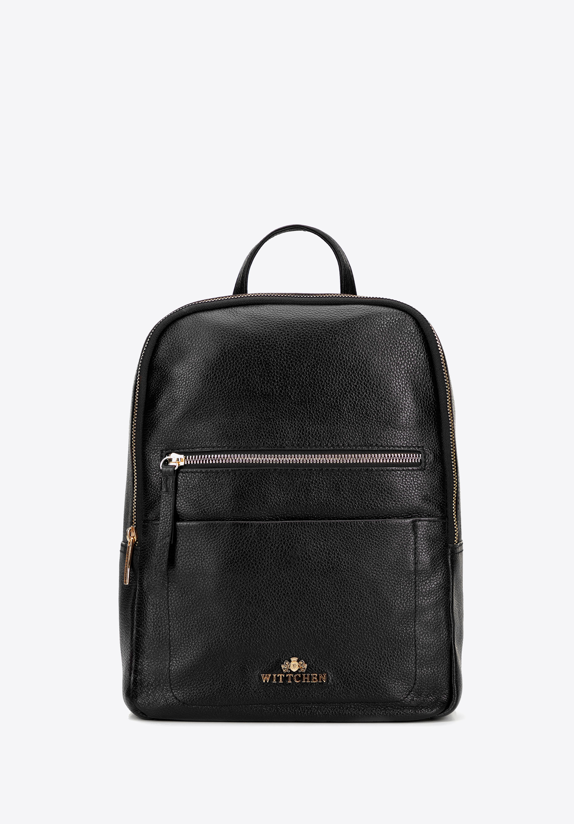 Zweiteiliger Damen-Lederrucksack, schwarz, 101-4E-800-1, Bild 1