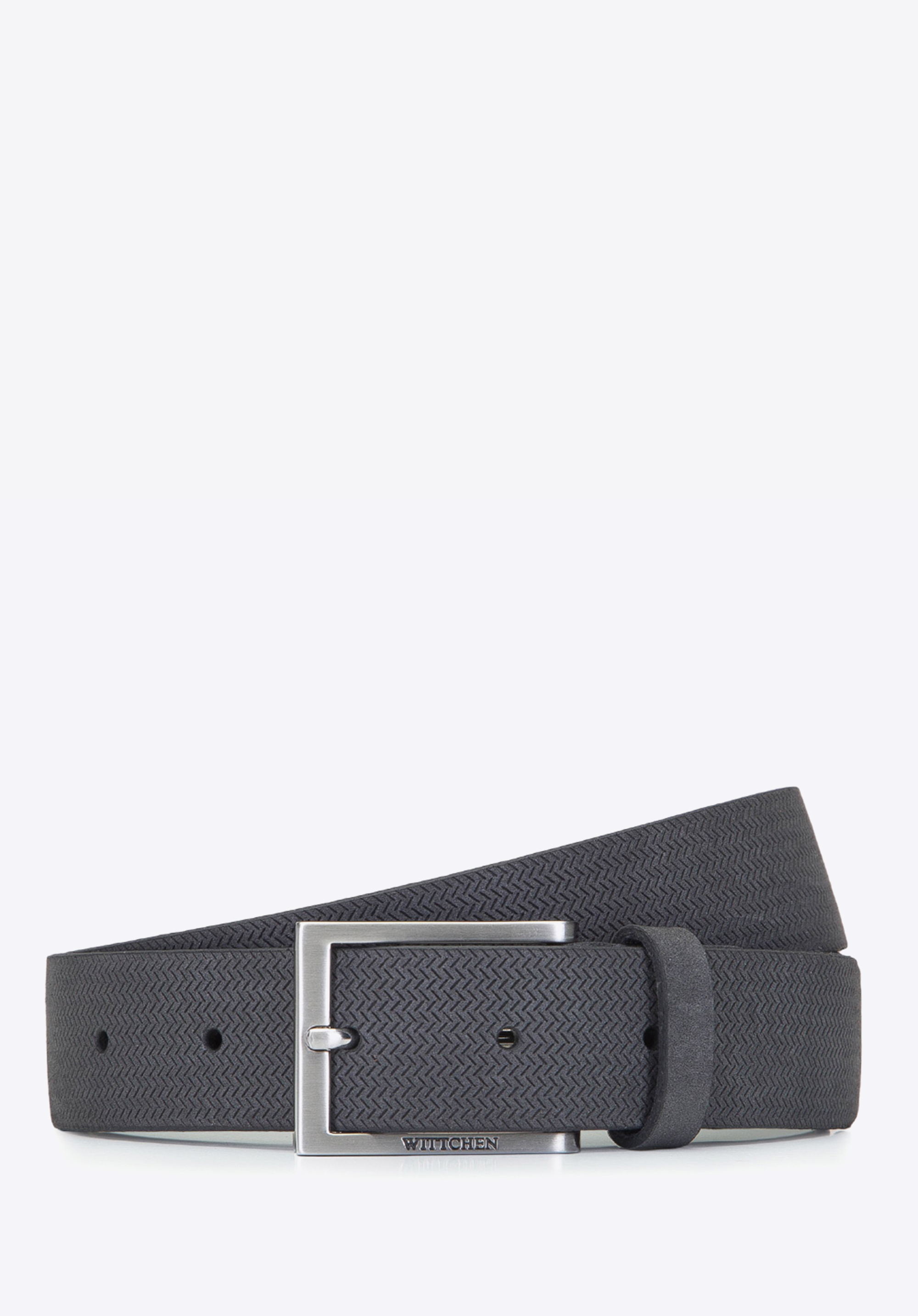 GEPRÄGTER HERRENGÜRTEL AUS LEDER, schwarzgrau, 92-8M-359-1-12, Bild 1