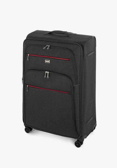 Großer Koffer mit buntem Reißverschluss, schwarzgrau, 56-3S-503-12, Bild 4