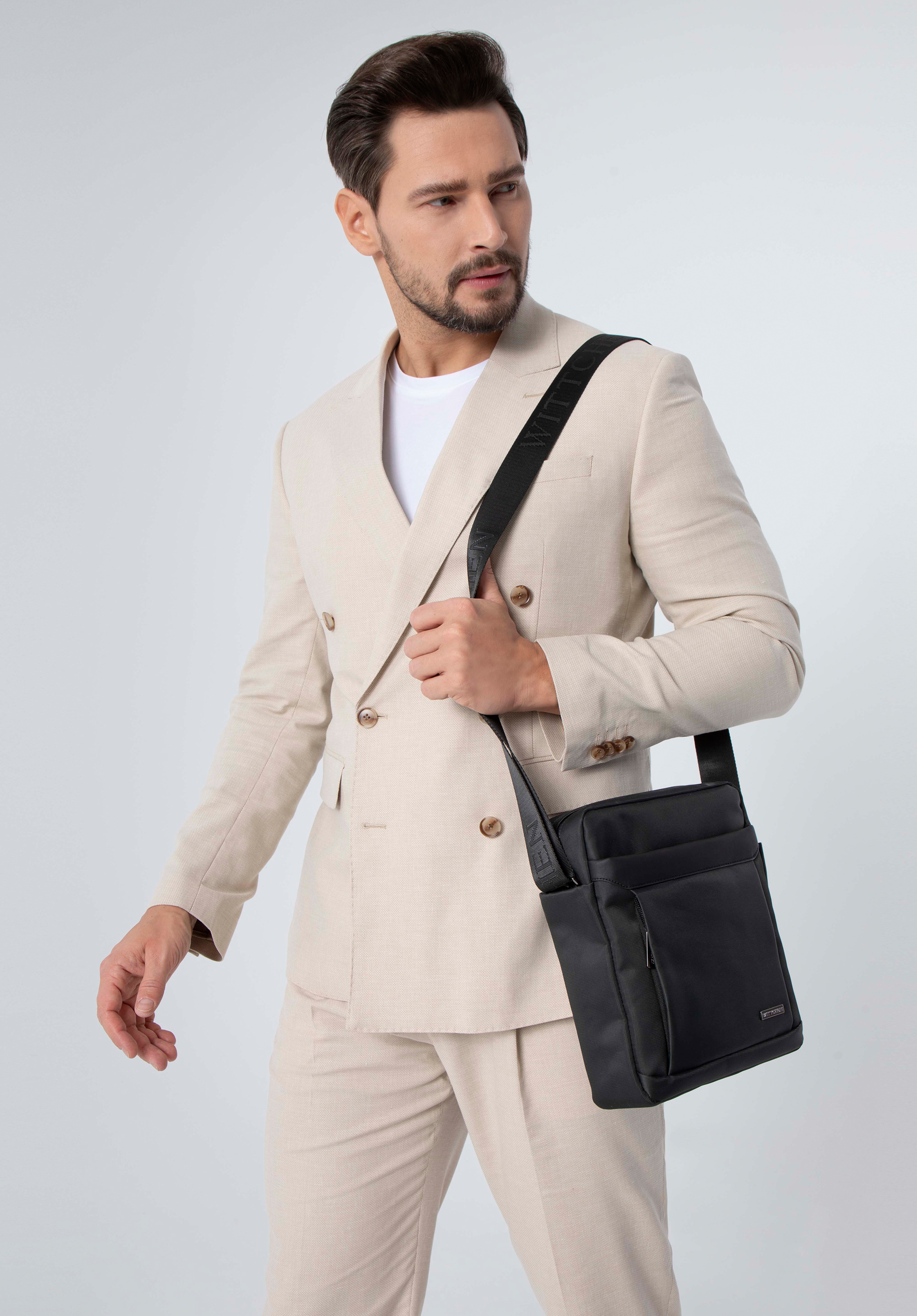 Herren-Umhängetasche, schwarzgrau, 98-4P-201-8, Bild 1