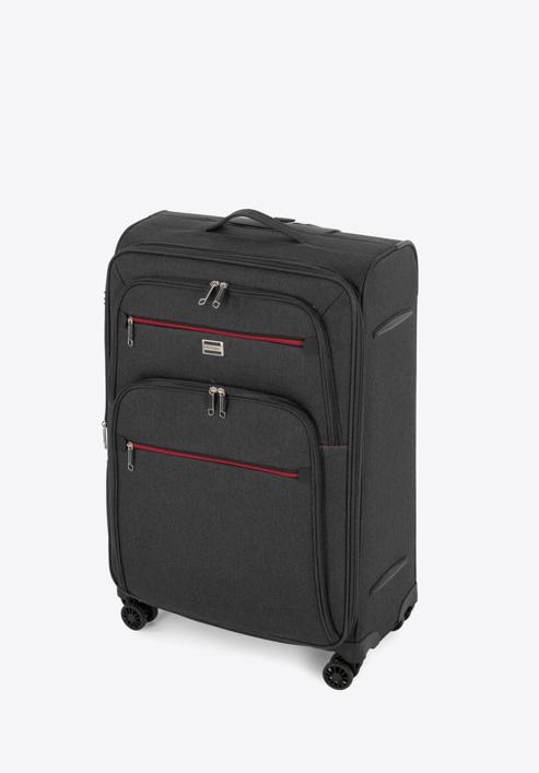 Kofferset mit rotem Reißverschluss, schwarzgrau, 56-3S-50S-31, Bild 5