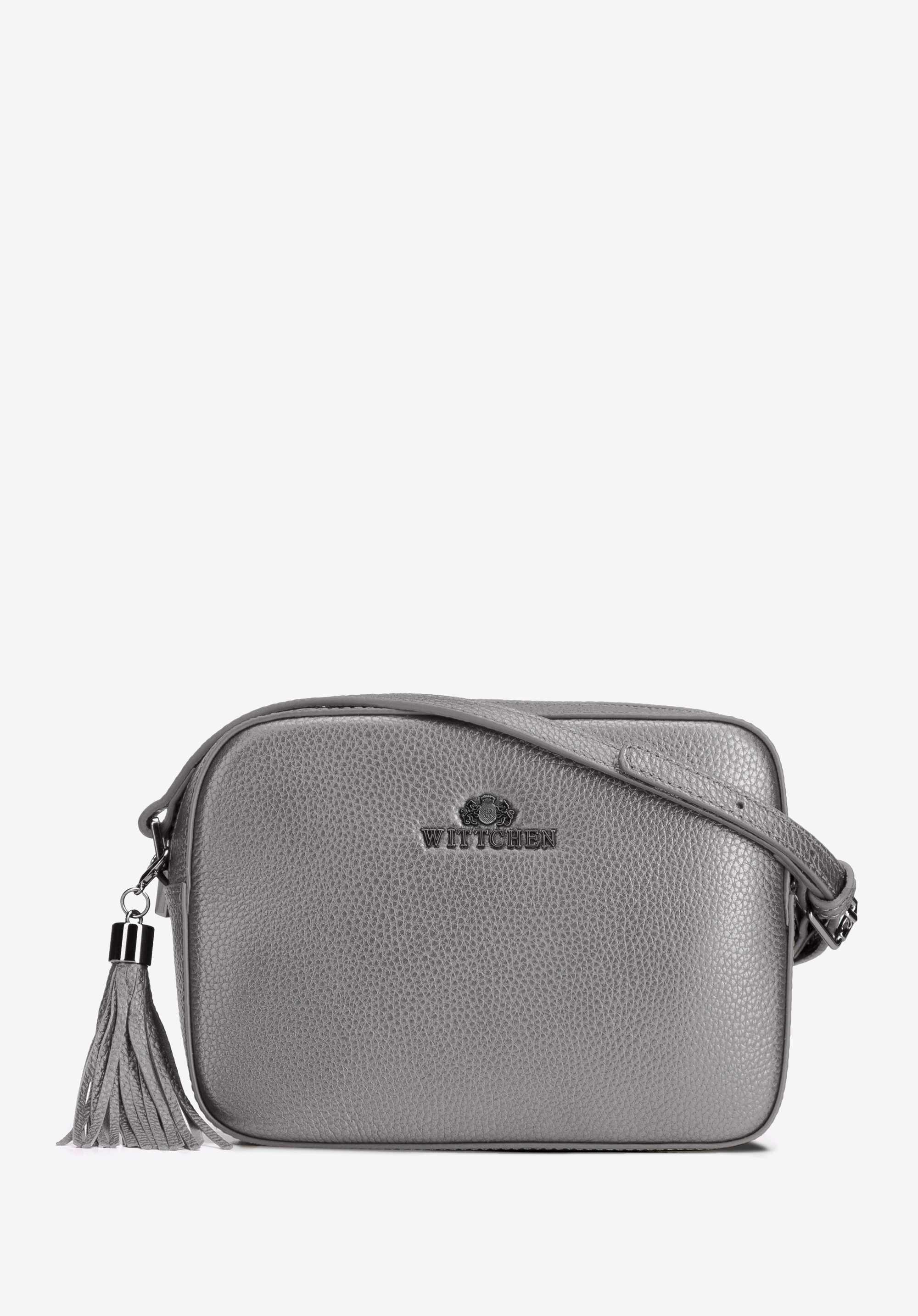 kastenförmige Umhängetasche aus Leder, schwarzgrau, 29-4E-014-S, Bild 1