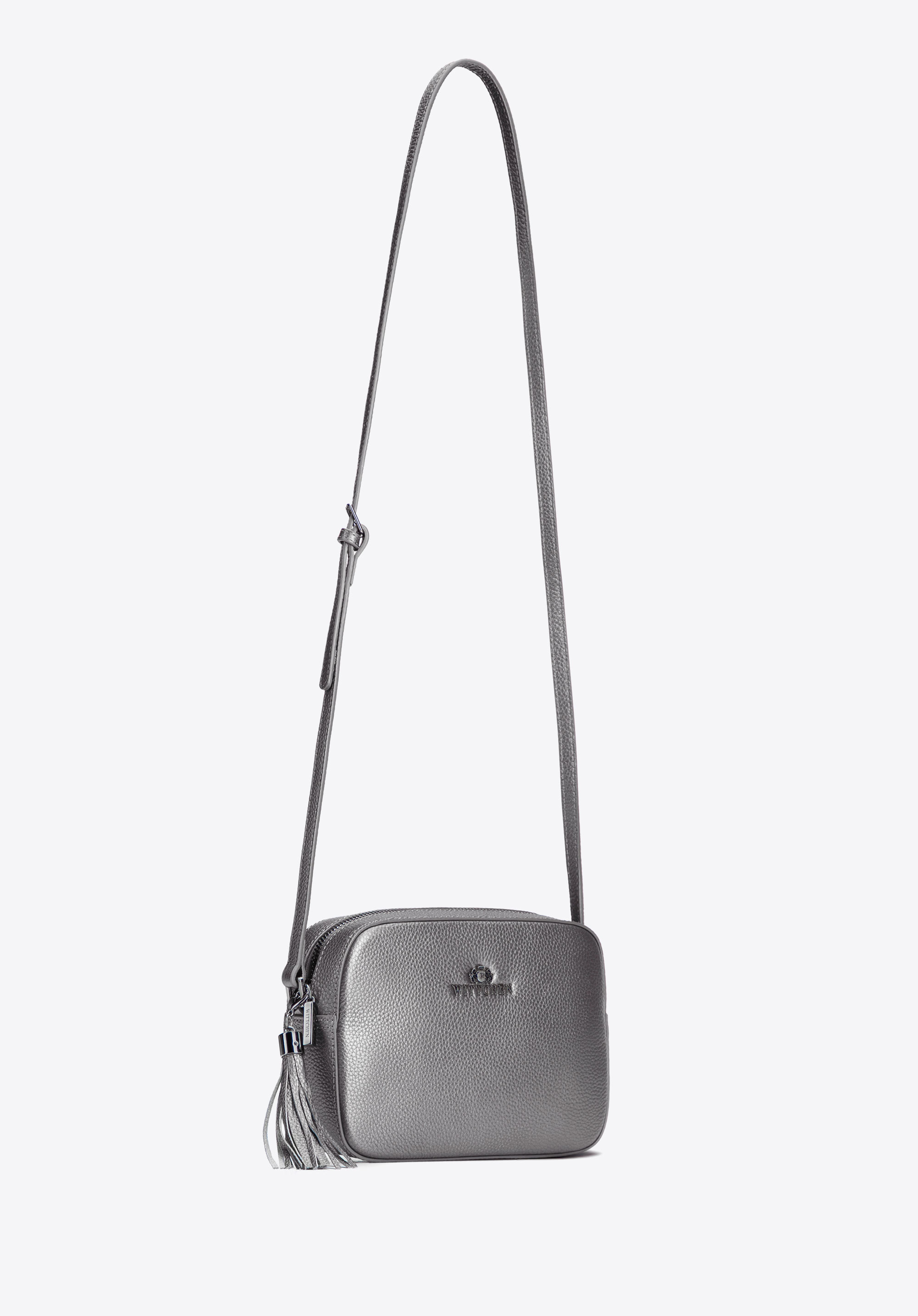 kastenförmige Umhängetasche aus Leder, schwarzgrau, 29-4E-014-S, Bild 1