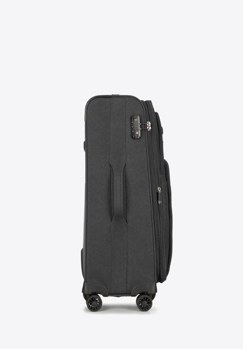 Mittlerer Koffer mit buntem Reißverschluss, schwarzgrau, 56-3S-502-12, Bild 2