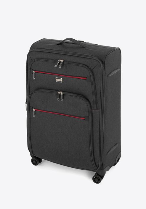 Mittlerer Koffer mit buntem Reißverschluss, schwarzgrau, 56-3S-502-12, Bild 4