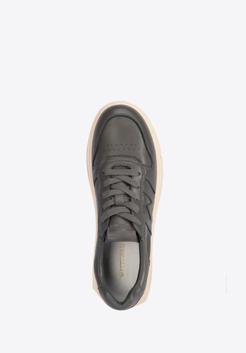 Sneakers für Damen aus Leder mit dem Buchstabe ''W'', schwarzgrau, 95-D-950-0-35, Bild 5
