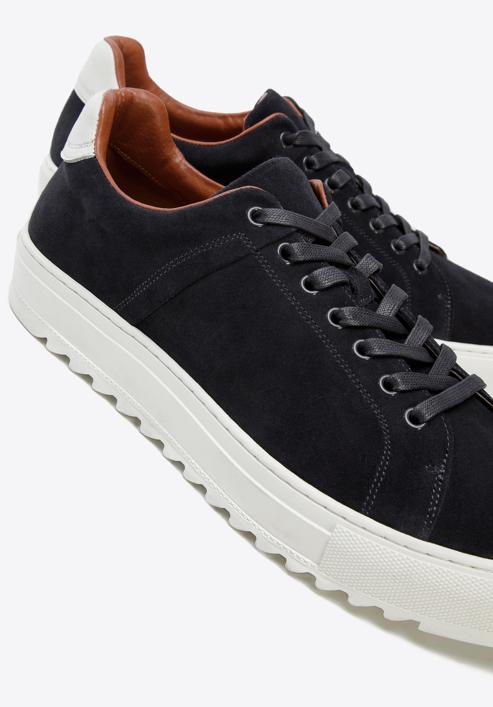 Sneakers für Herren aus Wildleder mit klobiger Sohle, schwarzgrau, 96-M-709-N-41, Bild 7