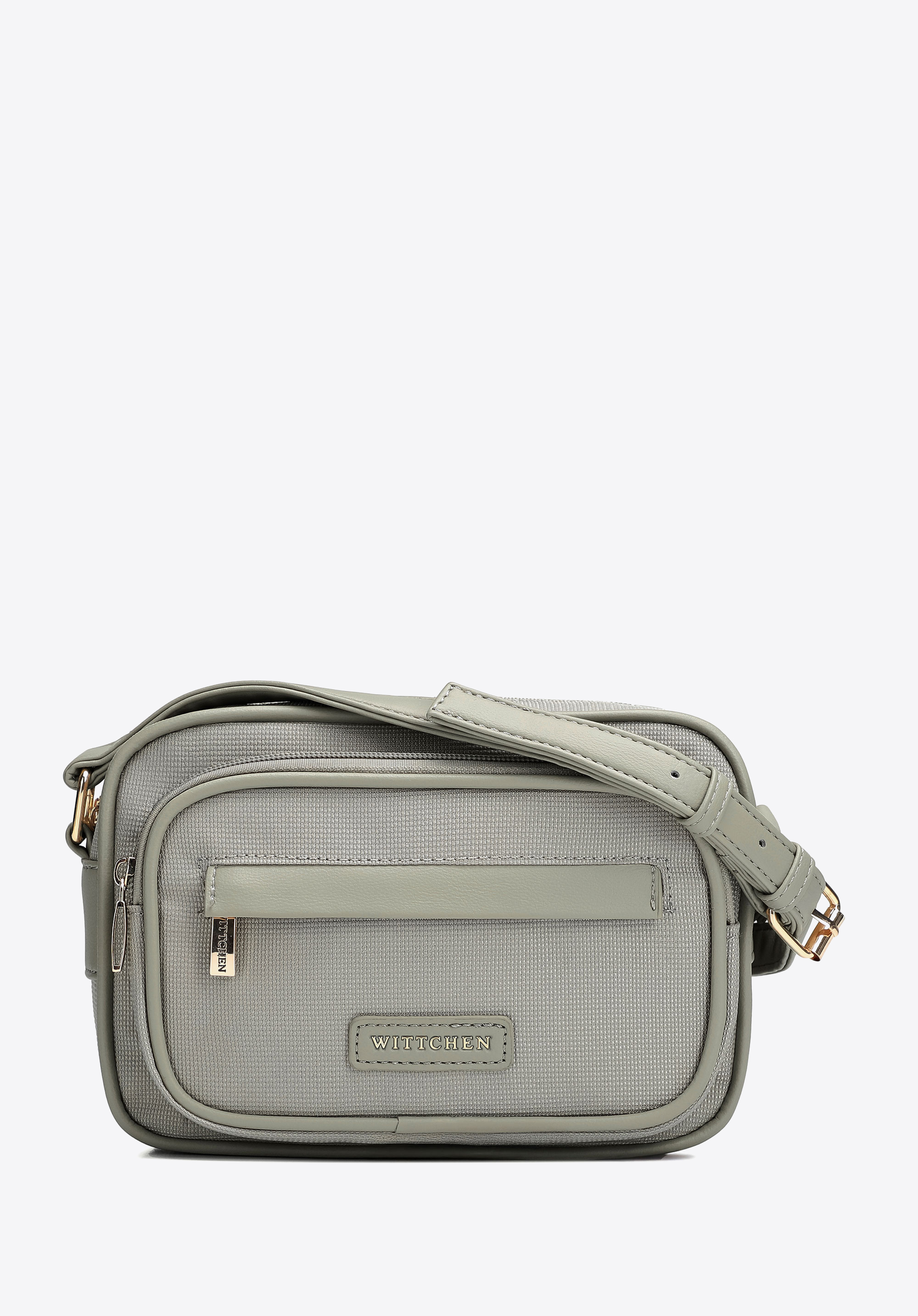 Dámská crossbody kabelka s detaily z umělé kůže, šedá, 102-4Y-402-8, Obrázek 1