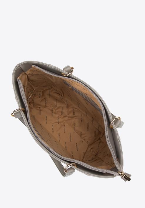Dámská kabelka ekologické kůže s ozdobnými kolečky, šedá, 97-4Y-631-8, Obrázek 4