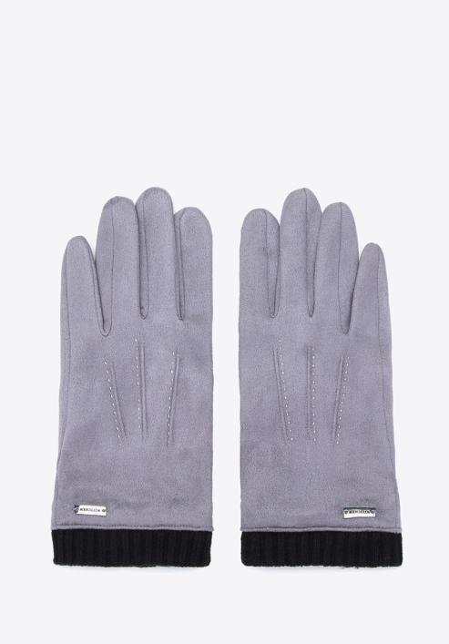 Dámské rukavice s žebrovanými manžetami, šedá, 39-6P-018-S-S/M, Obrázek 3