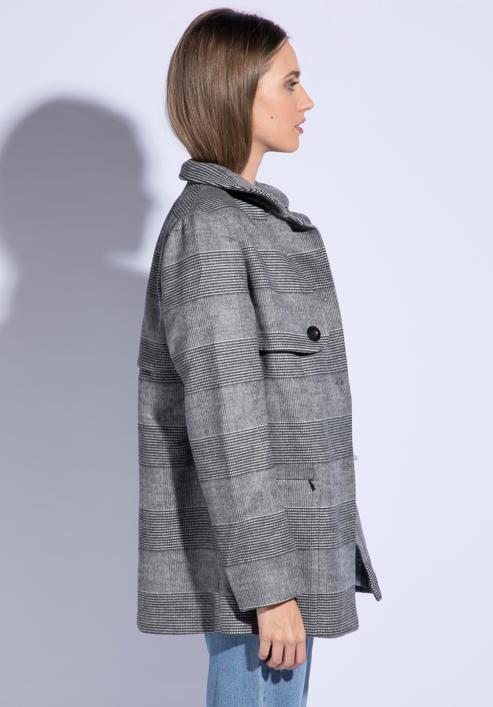 Dámský kabát, šedá, 85-9W-102-1-XL, Obrázek 3