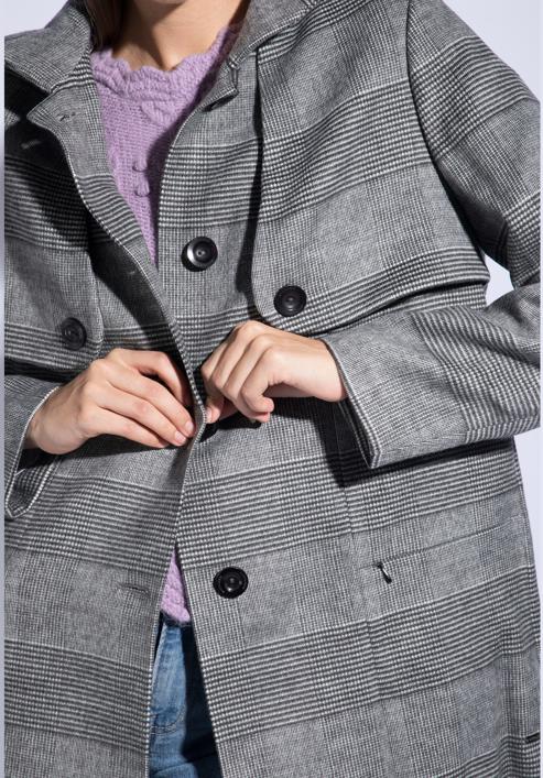 Dámský kabát, šedá, 85-9W-102-1-XL, Obrázek 6