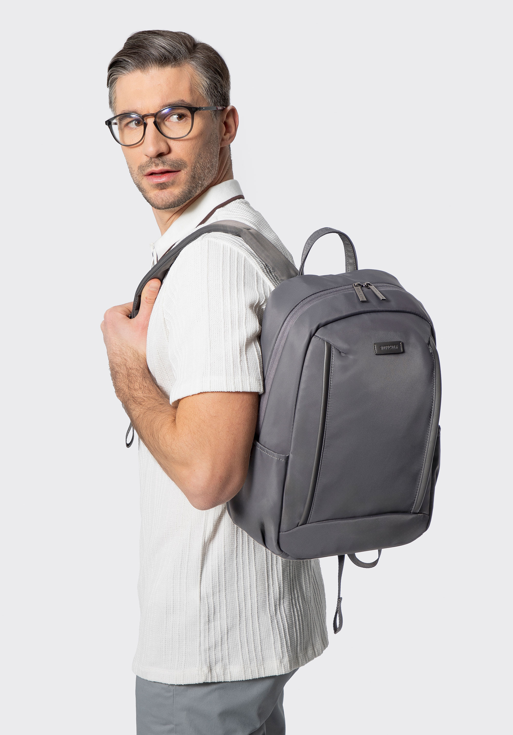 Multifunkční batoh do letadla s prostorem pro 13”/14” notebook, šedá, 102-3P-801-8, Obrázek 1