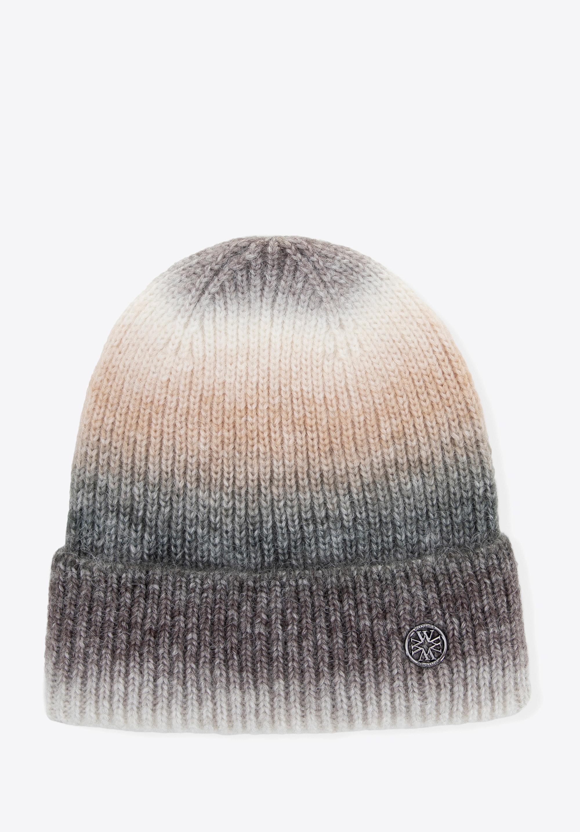 Dámská zimní čepice s ombré vzorem, šedo-béžová, 101-HF-201-89, Obrázek 1