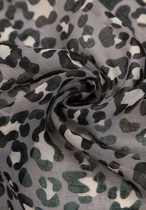 Dámský šátek s drobným leopardím potiskem, šedo-černá, 98-7D-X08-X3, Obrázek 4