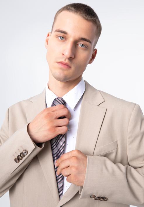 Vzorovaná hedvábná kravata, šedo-fialová, 97-7K-002-X6, Obrázek 15