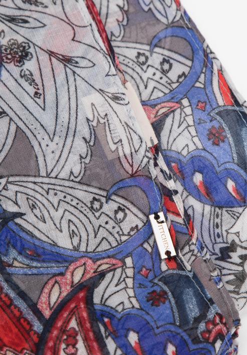 Dámský jemný šátek s orientálními vzory, šedo-tmavě modrá, 98-7D-X08-X4, Obrázek 3