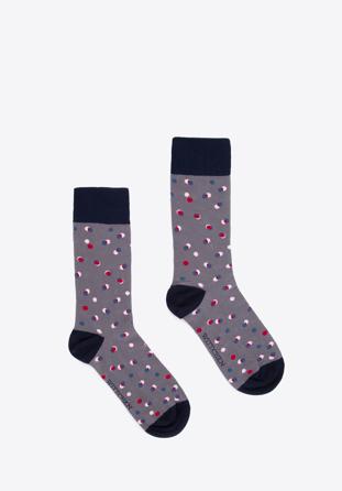 Pánské ponožky s barevnými puntíky, šedo-tmavě modrá, 98-SM-050-X1-40/42, Obrázek 1