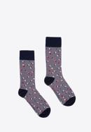 Pánské ponožky s barevnými puntíky, šedo-tmavě modrá, 98-SM-050-X3-43/45, Obrázek 2
