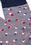 Pánské ponožky s barevnými puntíky, šedo-tmavě modrá, 98-SM-050-X3-40/42, Obrázek 5