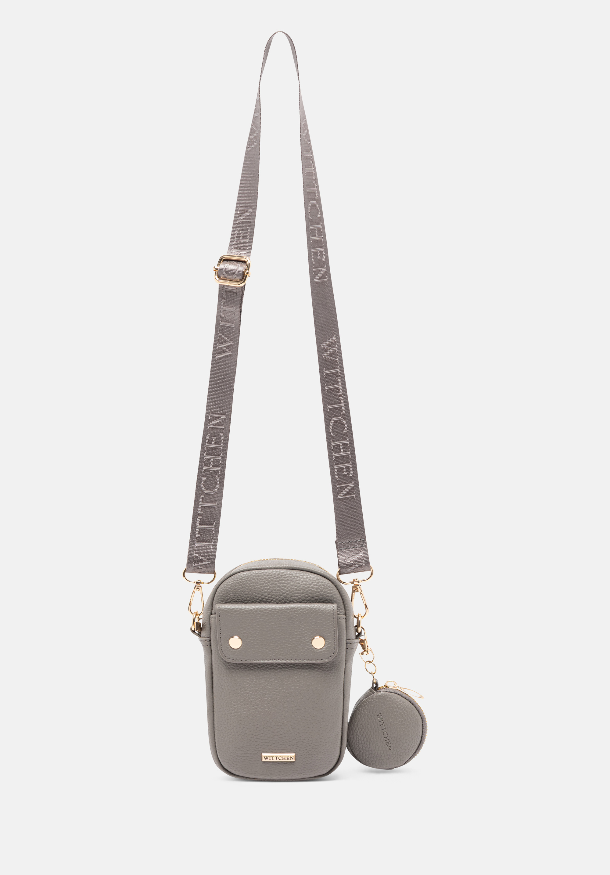 Mini dámská kabelka z ekologické kůže, šedo-zlatá, 100-2Y-011-8G, Obrázek 1