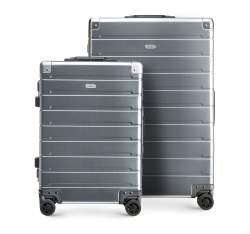 Комплект алюминиевых чемоданов, серебряный, 56-3H-10S-12, Фотография 1