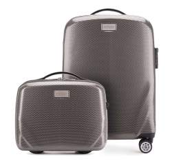 Комплект ( чемодан ручная кладь + косметичка), серый, 56-3P-571_4-70, Фотография 1