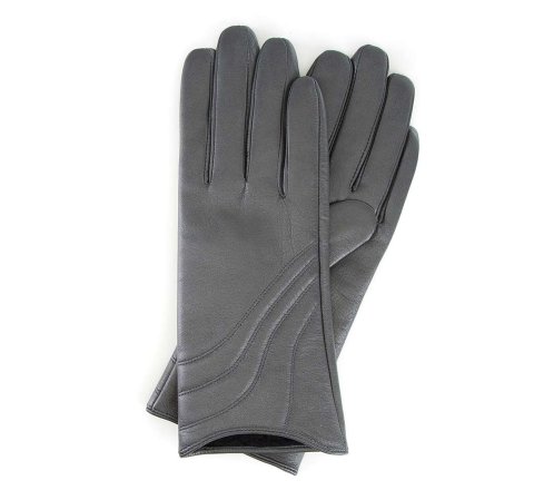Женские кожаные перчатки с строчками, серый, 44-6-526-S-S, Фотография 1